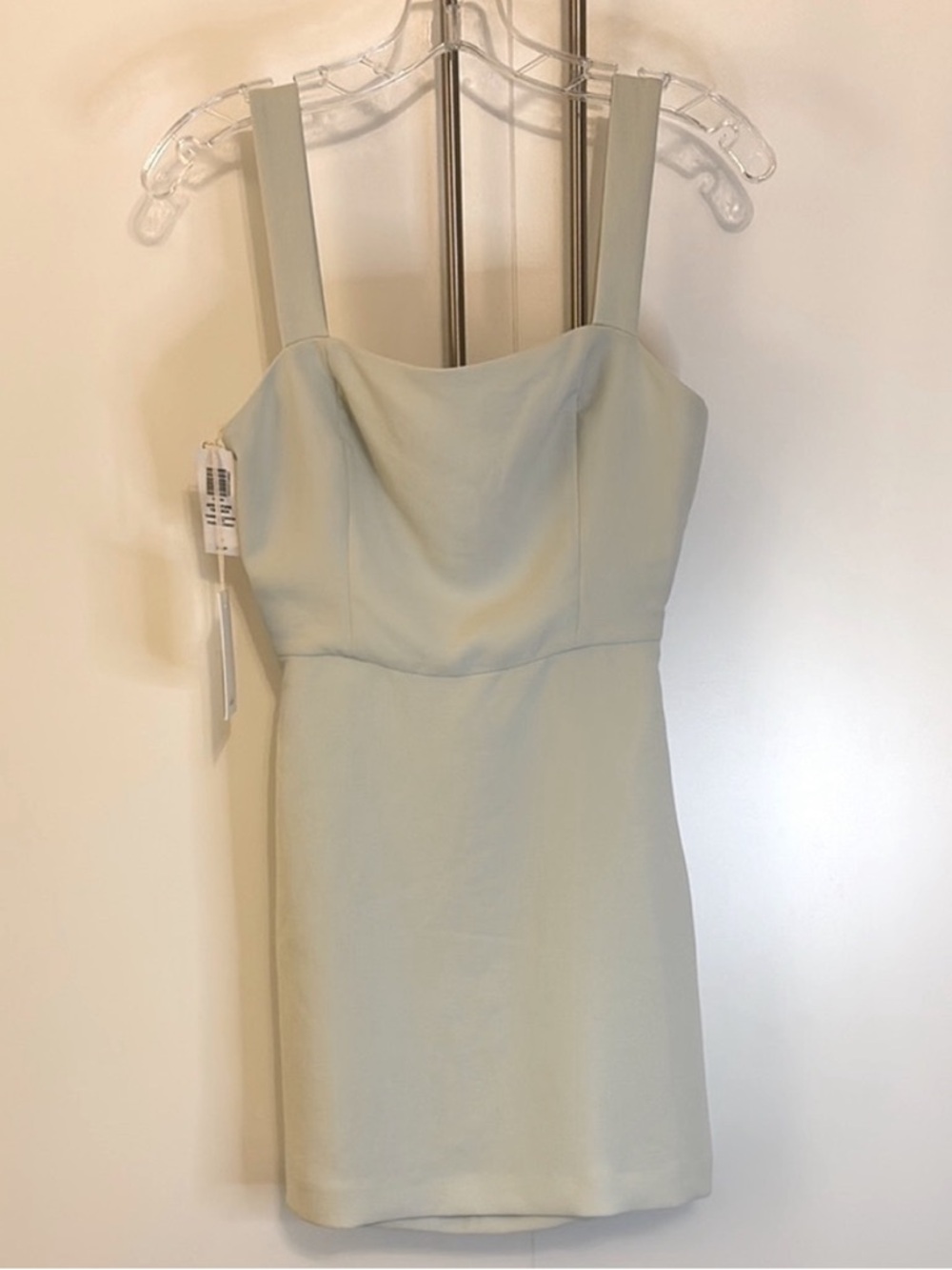 Wilfred pale mint green fitted sleeveless mini dress